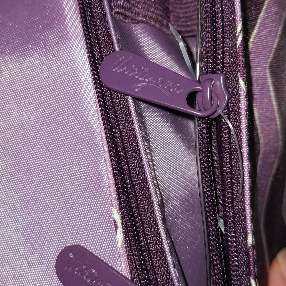Thirty One Purple Chevron Print Multi Pocket Jewelry Organizer Travel Bag - Picture 6 of 8